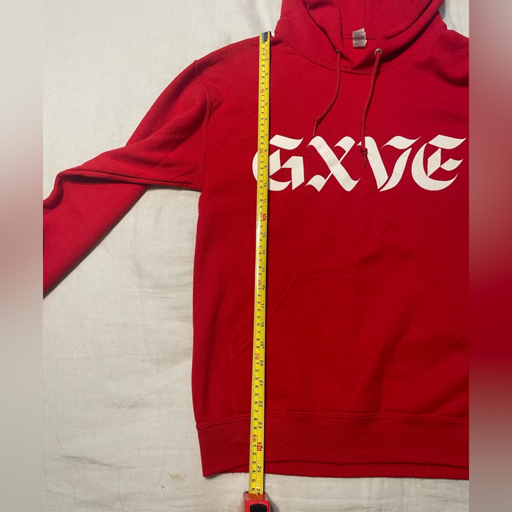GXVE Beauty by Gwen Stefani Red and White Oversized Hoodie Sz S - Picture 8 of 9